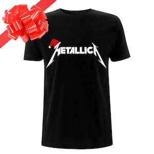 Clothing: Metallica - Santa Hat - Black T-Shirt