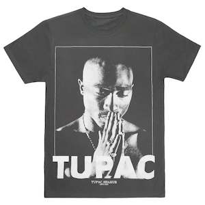 Tupac - Praying - Grey T-Shirt