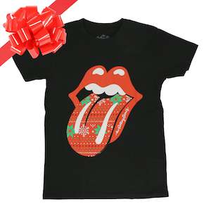 The Rolling Stones - Christmas Tongue - Black T-Shirt