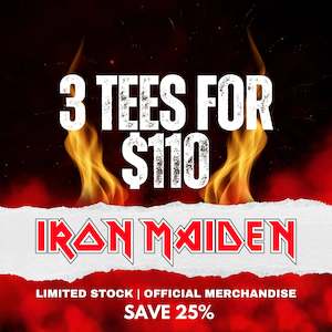 Clothing: 3 TEES FOR $110 - Iron Maiden - Mystery Bundle