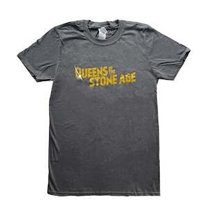 Clothing: Queens of the Stone Age - Metallic Logo - Grey T-Shirt