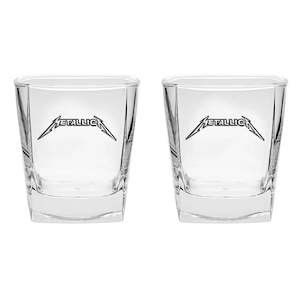 Metallica Spirit Glasses - 3D Logo Set of 2 (Gift Set)