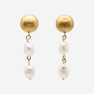 Gallivant Jewellery Freshwater Pearl Double Drop Earrings