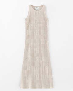 Clothing: Aleger Geometric Lace Patterned Dress Gold Star