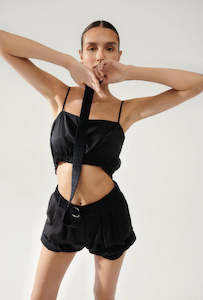 Clothing: Silk Laundry Cropped Cami Black