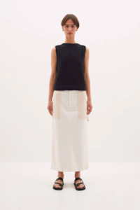 Bassike Cotton Twill Utility Skirt Undyed