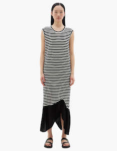 Clothing: Bassike Stripe Slim Muscle Tank Dress Undyed/Black