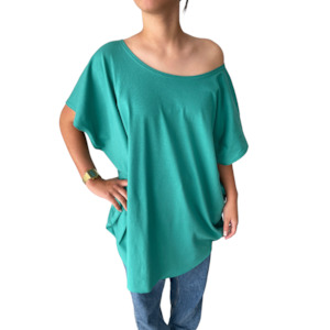 Internet only: round neck circular tee aquamarine