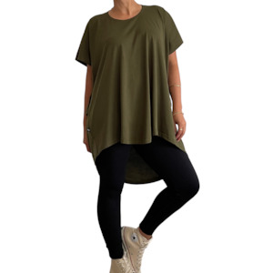 Internet only: Cotton Folded Drape Tee Khaki