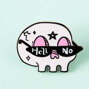 Hell No Skull pin