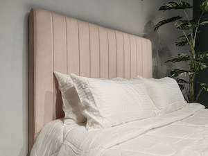 Furniture: Helvia Queen Headboard - Pink Velvet