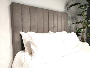 Victor Queen Headboard - Medium Grey Fabric