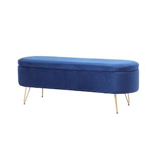 Long Ottoman / Storage (navy Blue Velvet)