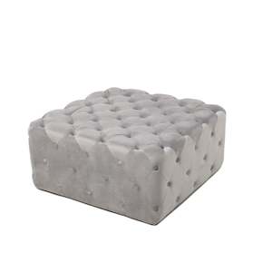 OTTOMAN / COFFEE TABLE (GREY VELVET )