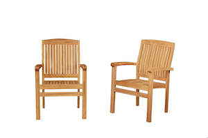 Marley Stackable Chairs X4 - Teak Wood