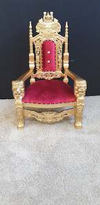 Furniture: Throne Chair - Red with Gold Frame