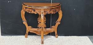 Semi Circle Hall Table - Solid Teak Wood