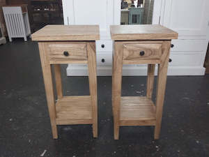 Natural Bedside Table Set - Mindi Wood (65cms)