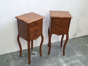 Bedside Table Square (Set) - Teak Wood