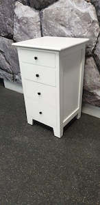 Single Bedside Table/Lamp Table - White Finish