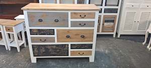 Furniture: Chest of Drawers - Vintage Finish - Multicolour