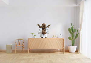 Furniture: Happy Shaolin Statue - White Colour