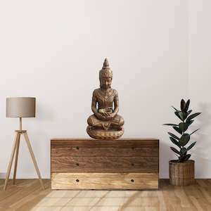 Furniture: Meditating Buddha Statue - Copper Colour