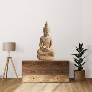 Meditating Buddha Statue - Ceramic Marble Colour