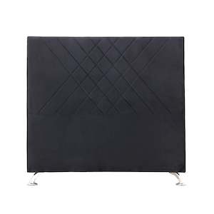 Furniture: Wilson Headboard - Double Size - Black Velvet - CLEARANCE PRICE