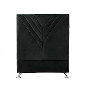 Lily Headboard - King Single Size - Black Velvet