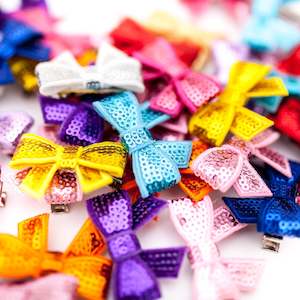 Workplace training: Sequin Hair Bow - Various Colours to Choose From