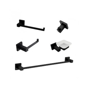 Matt Black Bathroom Accessories Package