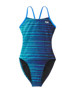 TYR Girls' Speedwarp Cutoutfit Swimsuit - Blue