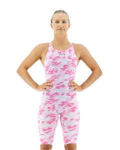 TYR Women's Camo Thresher Open Back - Pink/White