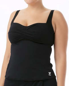 TYR Women's Solid Twisted Bra Tankini - Black