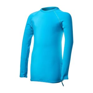 Youth Swimwear: TYR Girl's Solid Long Sleeve Rashguard - Turquoise