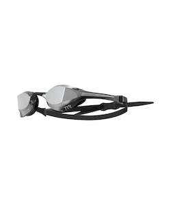 Race Goggles Goggles: TYR Tracer-X Elite Racing Mirrored Goggle - Silver/Black