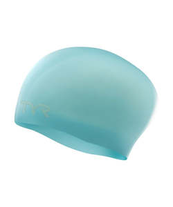 TYR Wrinkle-Free Long Hair Silicone Cap - Light Blue