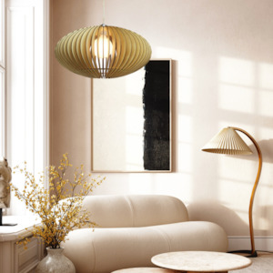 pendant light: Bach Oval Pendant Natural