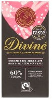 Divine Fairtrade Smooth Dark Chocolate with Pink Himalayan Salt 90g