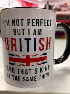 British Ceramic Comedy Mug- Black Inside & Handle