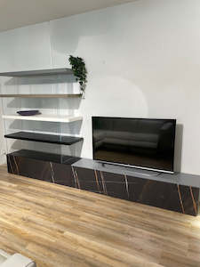 Air shelf and TV unit by Lago X-glass Sahara Noir WAS $11263 NOW $7320