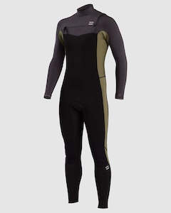 Sporting equipment: Billabong Revolution 4/3 Chest Zip Long Sleeve Steamer - Military Black