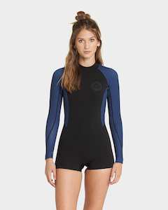 Sporting equipment: Womens SPRING FEVER 2MM LONG SLEEVE SUIT - Blue Swell