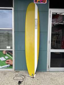 2nd Hand Hurley Fletcher Tommy Witt -9'1, approx 64L, with fins, leash & sock