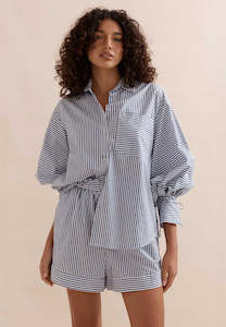 Caitlin Crisp Stripe Sonny Shirt Blue Stripe