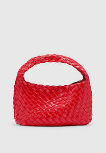 Brie Leon Luca Mini Woven Bag Cherry Gloss Crinkle