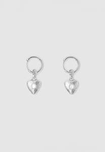 Brie Leon Pearl Locket Earrings Silver