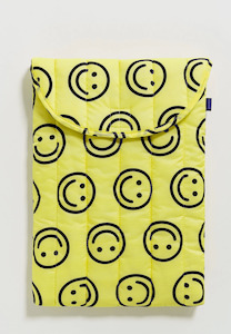 Baggu Puffy Laptop Sleeve Yellow Happy 13/14"