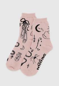 Baggu Crew Sock Ballet Icons